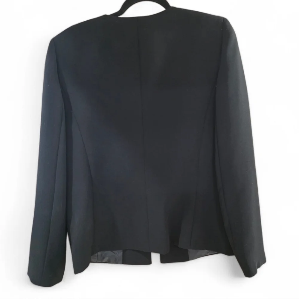 Tahari Luxe Black Blazer Jacket With Beads Size 12 - Picture 7 of 16